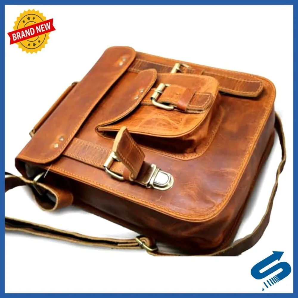 Genuine Leather Messenger Bag Laptop Satchel Crossbody Shoulder Bag